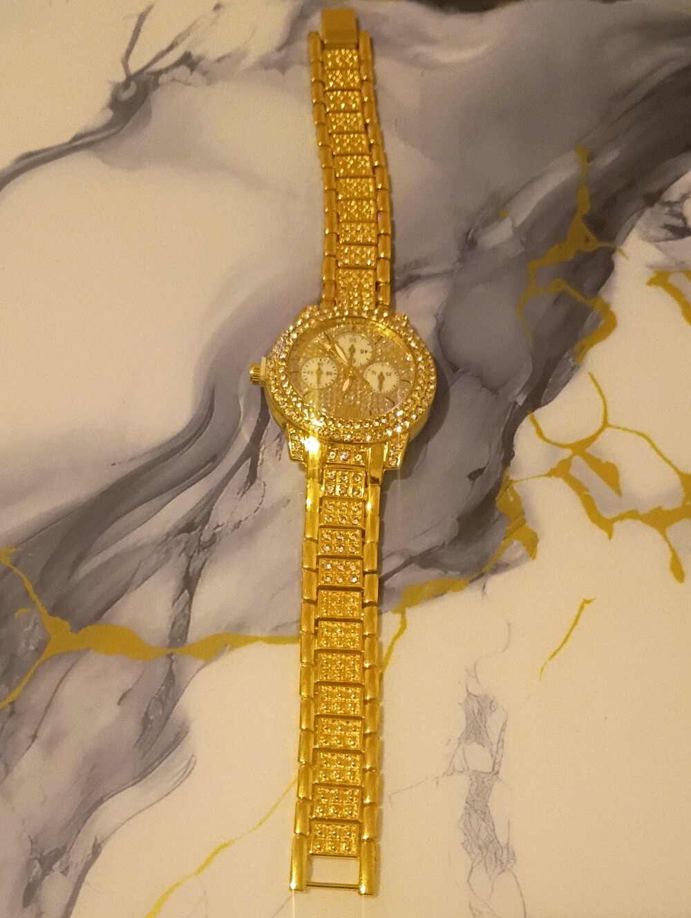 Gold Crystal Accent Women's Fashion Watch